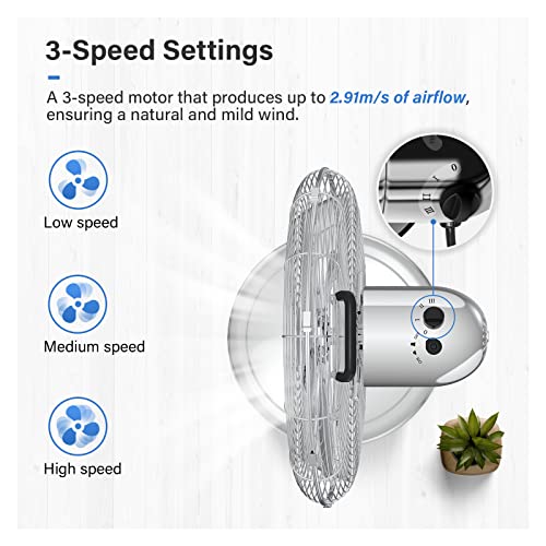 Simple Deluxe 16" Stand Fan, Adjustable Heights, Horizontal Ocillation 75°, 3 Settings Speeds, Low Noise, Durable Fan, High Velocity, Heavy Duty Metal For Industrial, Commercial, Residential #TOP2