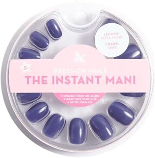 Olive & June Press-on Artificial Nails, Round Extra Short, OMG, Blue, 42 Ct