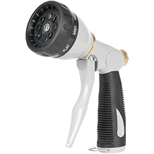 STYDDI Garden Hose Nozzle Pro Heavy Duty, Multi-Patterns Water Hose Nozzle, Hose Sprayer Nozzle with 8 Spray Patterns for Watering Plants and Lawn, Pet Showering, Grey