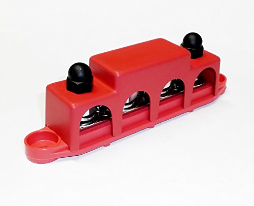 Fastronix 3/8" 4 Stud Stainless Steel Power Distribution Block With Cover #TOP1