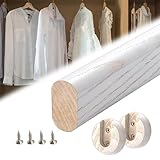 Barre de placard en bois : fabriquée à partir de bois de haute qualité avec une finition lisse, cette tringle de placard supporte une capacité de charge allant jusqu'à 30 kg. Parfait pour décorer votre garde-robe