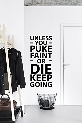 My Vinyl Story Large Unless You Puke Motivational Inspirational Wall Decal Quote Art For Home Gym Decor To Be Motivated Inspired Focused 40X17 Inches #TOP2