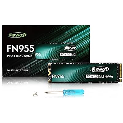 Fikwot FN955 4TB NVMe SSD M.2 2280 PCIe Gen4x4, Up to 7300MBs, 3D NAND TLC Flash Internal Solid State Drive, Configure SLC Cache, Storage and Memory Expansion for PS5 Laptop Desktop