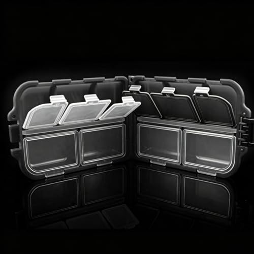 Set portátil para pesca con caja de aparejos de 10 compartimentos, multifuncional, color negro miniatura 3