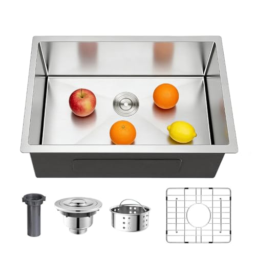 26 x 18 Inch 304 Stainless Steel Undermount Bar Sink,Silver Gray Single Bowl Workstation kitchen Sink With Protective Bottom Grid For Camper,RV Sink by SukrHdoe - Used condition - US$100.23