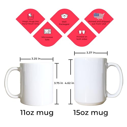 Custom Coffee Magic Mugs - Heat Sensitive Personalized Color Changing Cups Add Your Photo Text - Unique Gift for Family Friends Birthday Aniversary - 11 & 15 oz - Thumbnail 6