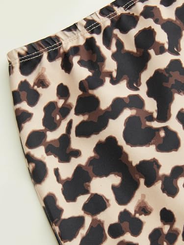 CIDER Leopard Print Midi Skirt Women's Trendy Casual Elastic Waist Skirt 2025 Fall2