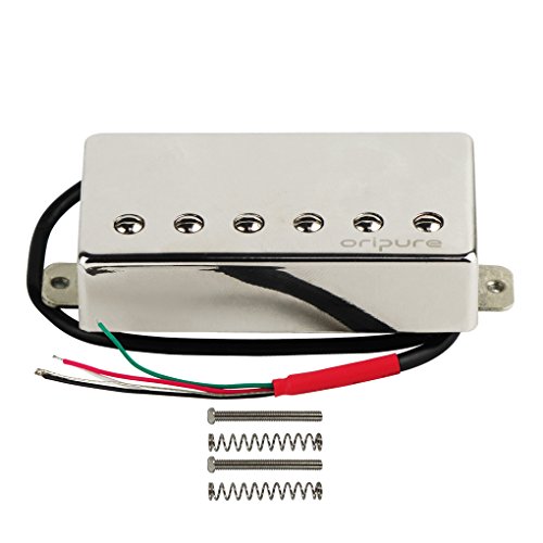 oripure Alnico 5 sellado Humbucker 52 mm 8,4 K puente Pickup para Guitarra estilo LP de repuesto, bañado en plata