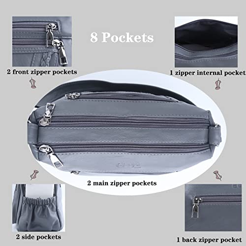 Elda Crossbody Bags For Women Pocketbooks Soft Pu Leather Purses And Handbags Multi Pocket Shoulder Bag #TOP4