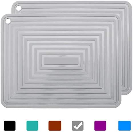 2 Pack Large Silicone Trivet Mats/Hot Pads,Pot Holder,9"x12" Non Slip Flexible Durable Heat Resistant Pot Coaster Kitchen Table Countertop Mats (Coffee)