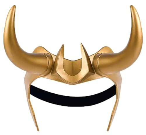 jokeshop Loki Horn Latex Headpiece Cosplay Crown Lady Sylvies Headwear Halloween Loki God Helmet Hero's & Villain Fancy Dress