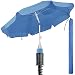 Produktbild 4smile Set Sonnenschirm Strand mit Bodenhülse  UV 50+ Strandschirm SunnyBeach mit Halterung, D 180cm  Sonnenschutz Komplettset für Strand, See, Freibad