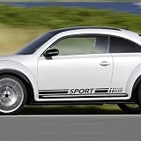 Car Side Door Stickers Graphics Sport Racing Styling Line DIY Vinyl Film Decals Fit for Volkswagen Vw Beetle Auto Tuning Accessories (Glossy Black)