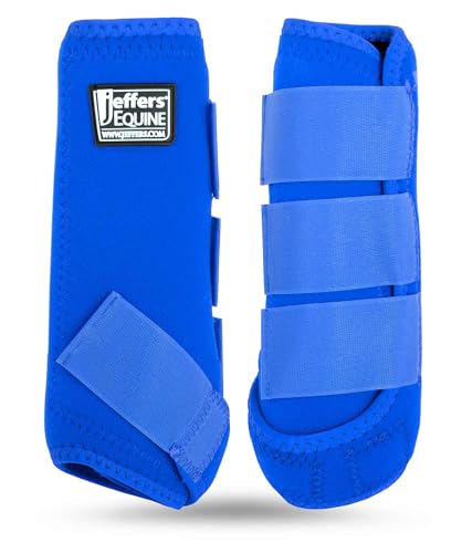 Jeffers Botas para cavalos de proteção equina, 1 par azul - protetores de perna de neoprene seguro e
