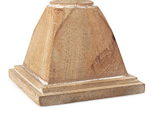 Imax Mason Natural Wash Wood Candleholders - Set Of 5 Vintage Candle Stands - Home Decor Accessory #TOP3