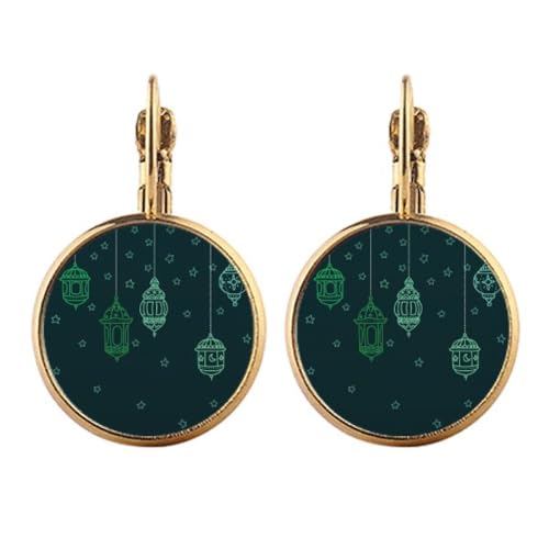 Boucles d'oreilles pendantes à clip géométriques en or pour oreilles non percées