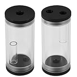 Un kit de reservorio de refrigeración por agua para computadora consiste en un depósito de agua principal, soportes de plástico, soporte de metal tipo L y kit de tornillos.