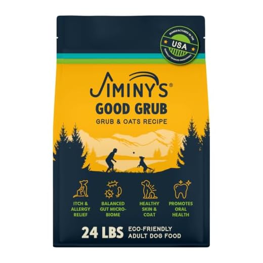 Jiminy's Good Grub Dry Dog Food, Hypoallergenic, Healthy Skin and Coat, Improved Oral Health, Made in USA, 24lb Bag (Pack of 1)
