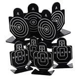 ROMISBABA 2 Cajas Objetivos de Tiro de Aleación de Aluminio con Soporte Resistente de Cajas para Entrenamiento y Práctica de Tiro Siluetas Duraderas para Mejorar Precisión y Habilidad