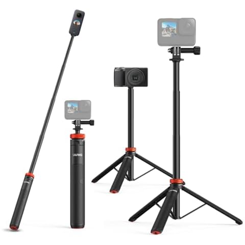UURig Extendable Selfie Stick Tripod for GoPro Max Hero 10 9 8 7 6 5 4, DJI Osmo Action, Insta 360 One R and More Action Camera（50.7''） Cover