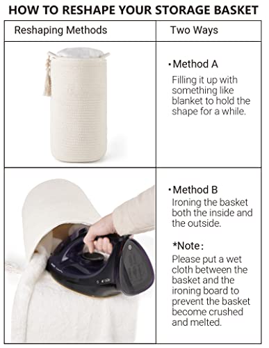 Mkono Woven Toilet Paper Holder Boho Basket For Toilet Paper Storage, Bathroom Decor Toilet Roll Holder Stand With Wooden Beads For 3 Spare Rolls, Cotton Rope Toilet Paper Organizer Basket With Handle #TOP30