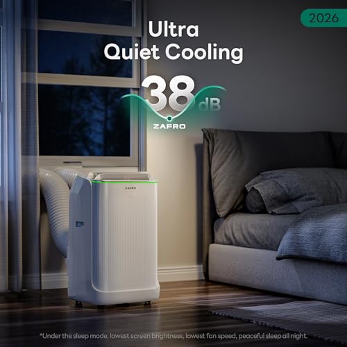 ZAFRO Smart Inverter Portable Air Conditioners, 16000 BTU (12000 BTU SACC) Dual Hose Portable AC Unit with Energy Saving/Ultra Quiet(38dB Upgraded)/Drainage-free Cool/APP/Remote for Multi-Scenario Use - Image 4