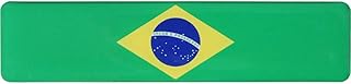 Brazil Flag 3D Domed Finish Long Decal, Approximate Size 1 inch x 4.25 inch
