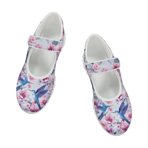 JoyLamoria Women’s Mary Jane Flats,Slip on Walking Shoes Comfort Travel Flats Adjustable Barefoot Shoes,Boho Dragonfly2