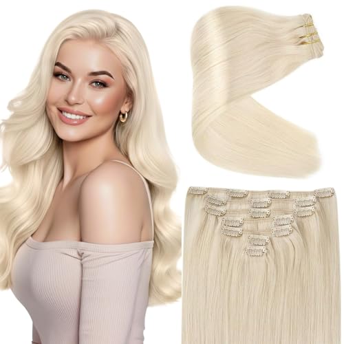 Ve Sunny Blonde Clip in Hair Extensions Real Human Hair