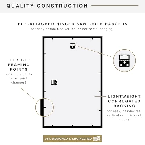 MCS Trendsetter 14x22 Poster Frame Black High-Gloss, Vertical & Horizontal Wall Hanging Large Picture Frame for Photos, Posters & Art Prints (2-Pack)