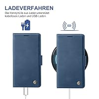 für Samsung Galaxy S10 Hülle mit Schutzfolie, Handyhülle Galaxy S10 Standfunktion Kartenfach Wallet Premium Leder Schutzhülle S10 Flip Case Cover Stoßfeste Klapphülle (Blau) – Ansicht 7