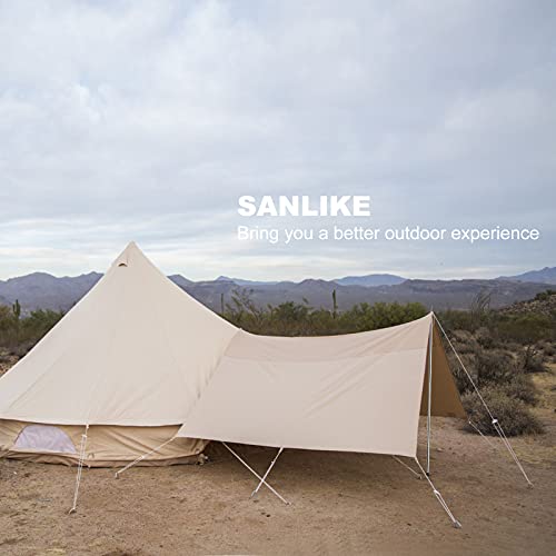 SANLIKE Tarp Poles Adjustable Tent Poles for Tarps Thickened Heavy Duty for Outdoor Canopy Shelter Awning Replacement 10pc Rods-Pack Camping Family Tent Stakes- 95in Set of 2 Canopy Poles
