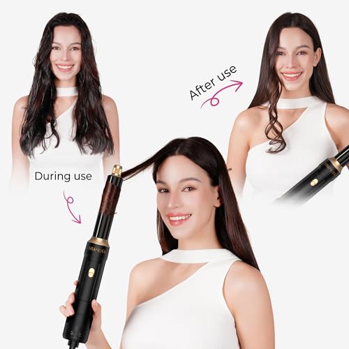 Atopskins 6 in 1 Blow Dryer Brush & Hot Air Brush, Negative Ion Hair Styler Set, 1000W Hot Air Styler for Auto Curling, Fast Drying, Straightening, Volumizing, Hair Styling Tools Gift for Women