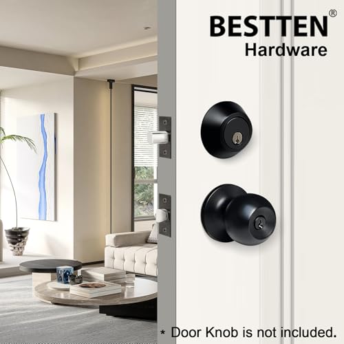 BESTTEN 3 Pack Keyed Alike Deadbolt, Single Cylinder Entry Door Lock with Same Key, 9 Keys Included, for Exterior Front Doors, Matte Black by BESTTEN - Image 6