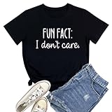 BLACKOO Women Cute T Shirt Fun Fact Graphic Tees Black X-Large