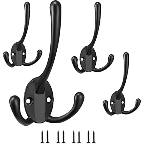 Lxoraziy 4 Pcs Hooks, Coat Rack Wall Mounted, Coat Racks, Metal Coat Hook for Hanging Towels, Coats, Hats, Key, Cap, Cup, Heavy Bags Cover