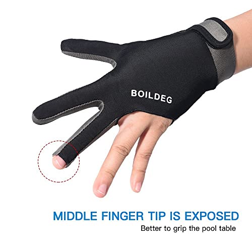Mengk Billiard Glove Anti-Skid Breathable Cue Sport Glove 3 Finger Super Elastic Sports Glove Fits On Left Or Right Hand #TOP4