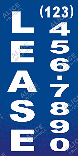 Alice Graphics 28" X 56" Custom Printed (for) Lease Banner Sign with Your Phone Number, Vertical (Design #6), Existing Text Change Available (Optional)