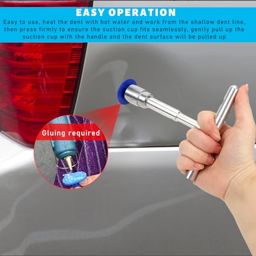 Suvnie 18 PCS Car Dent Puller Kit, Paint-Free Body Dent Remover with Slide Hammer, Automotive Small Dents Hail Damage Repair Tool, Universal Car Accessories for Most Vehicles