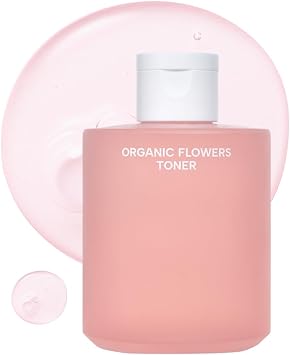 Whamisa Organic Flowers Toner Deep Rich, 97.4% Organic, Facial Toner, Essence, Damask Rose Flower Oil, Waterless Formula, Hydrating, Moisturizing, Korean Skin Care 200ml