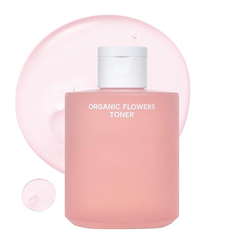 Whamisa Organic Flowers Toner Deep Rich, 97.4% Organic, Facial Toner, Essence, Damask Rose Flower Oil, Waterless Formula, Hydrating, Moisturizing, Korean Skin Care (200ml) - 6.76 Fl Oz (Pack of 1)