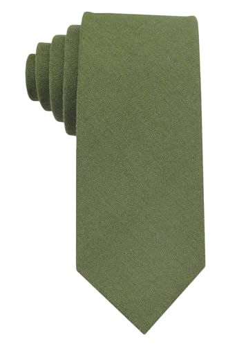 Image of Mens Solid Linen Ties - Slim Pattern Necktie for Men Wedding Groomsmen