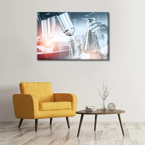 Image of 1 Panels Medical Research Laboratory Microbiology Framed Wall Art Clinical Laboratory Posters & Prints Art Prints for Wall Decor Giclee Print Stretched and Framed Ready to Hang (16 inch Wx24 H)