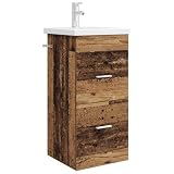 ULUYYUC Badezimmerschrank mit Waschbecken Altholz-Optik 42x40x84,5 cm