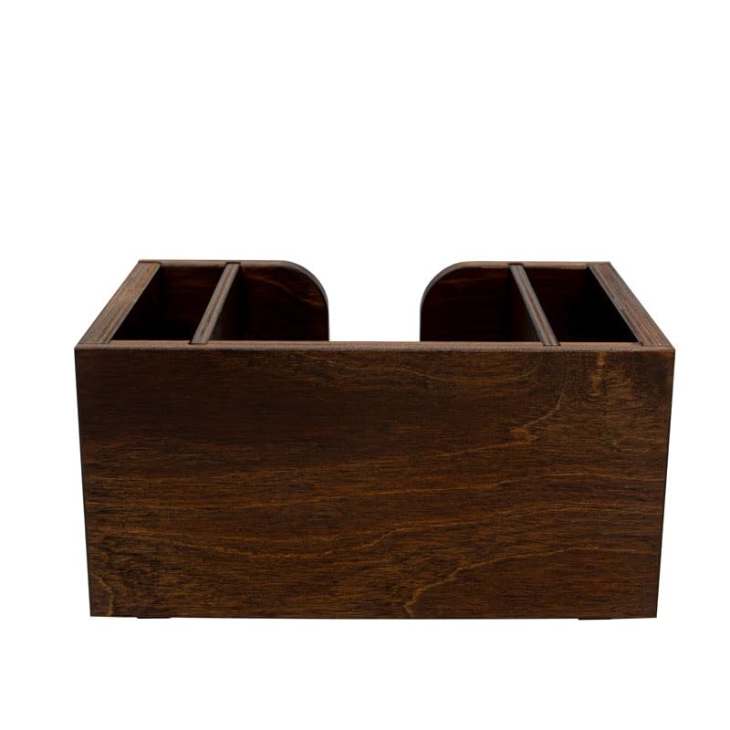 WOODEN BAR CADDY - RUSTIC WOODEN DESIGNS (Dark Walnut)
