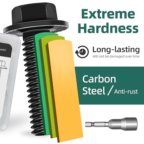EASTPUK 10Sets M10-1.5 x 35mm Flanged Hex Head Bolts, External Flange Hex Screws, Grade 10.9 Steel Black Zinc M10 Bolts with Nuts and Washers, Full Threaded for Pump, Fix Car, DIY Project by EASTPUK - Image 3