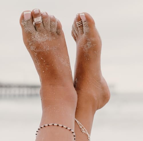 Toe Ring | Hawaiian Leilani .925 Sterling Silver Ring | 6mm Comfort Fit Adjustable Toe Ring | Unisex Men and Women2