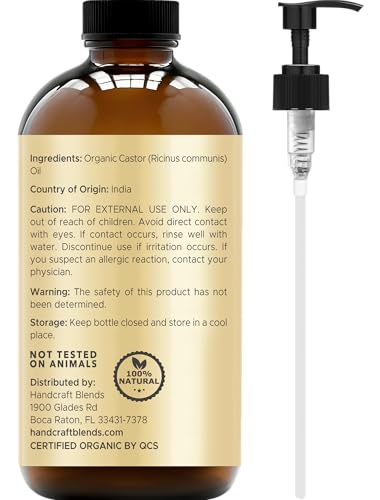 Handcraft Blends Cold-Pressed Organic Castor Oil 236 Ml | Glass Bottle | 100% Pure And Natural | Premium Grade Carrier Oil | Hair, Eyelashes And Eyebrows | Hair And Body | Ayurvedic Hair Care - 3