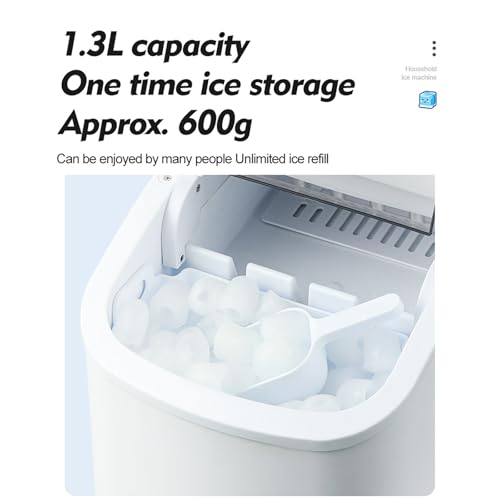 Fabricadora de hielo portátil sobremesa 9 cubos en 6-8 min miniatura 3