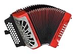 ACORDEONES DIAT. BOTONES. HOHNER Acordeon de piano cromatico COMPADRE FBBEB ROJO SILVER GRILL.